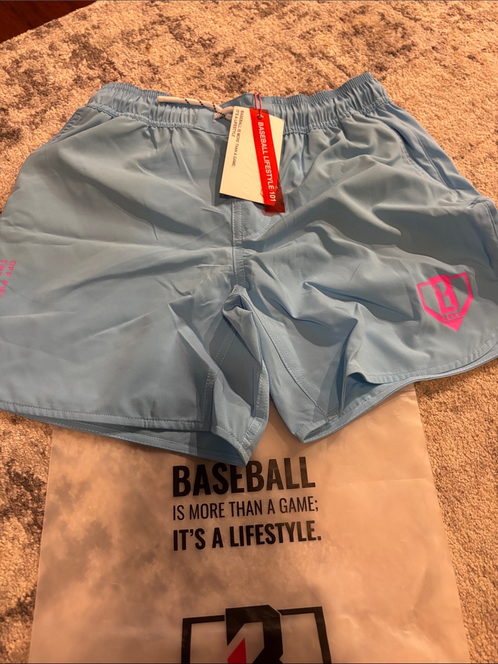 Baseball Lifestyle 101 Youth Large Cotton Candy Blue Pro Series Training Shorts - Picture 2 of 5